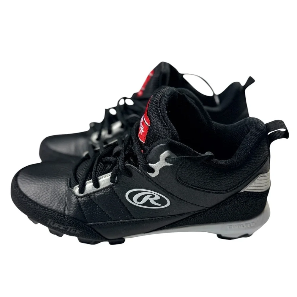 Rawlings Mens 9D Black Silver Baseball Softball Cleats 179255 Tuff-Tek Coolflo